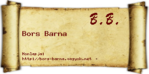 Bors Barna névjegykártya
