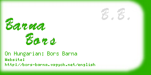 barna bors business card